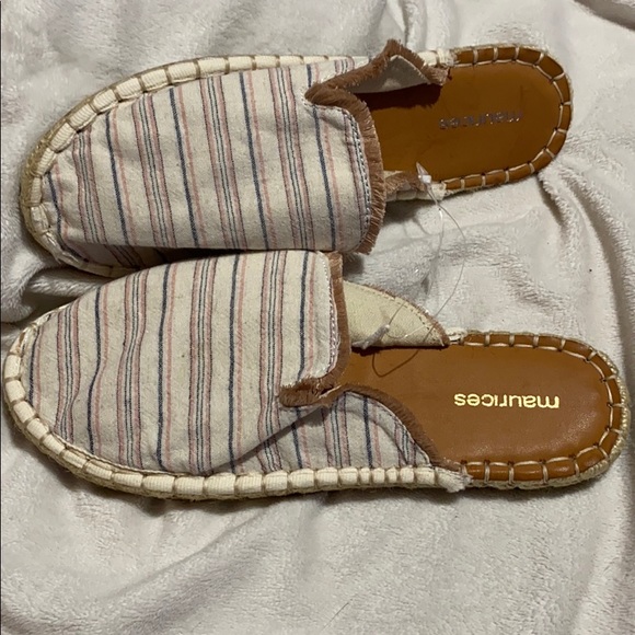 Maurices Boho Striped Slip On Slides Fringe Size 7 - Picture 6 of 11